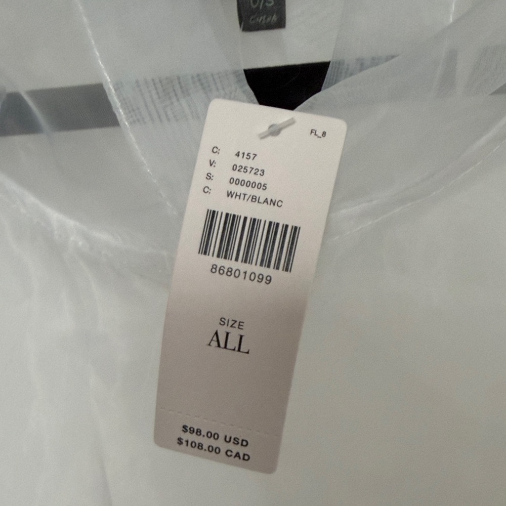 Anthropologie Sheer White Organza Pullover Hooded Top - Picture 9 of 10